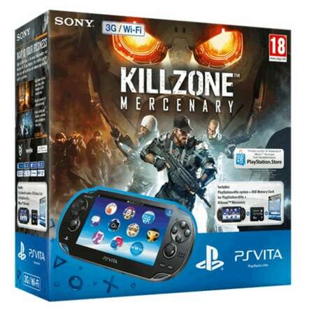 Игра Sony PS Vita 3G/WiFi Black Rus (PCH-1008ZA01) + PSN код активации Killzone:Наемник + Карта памяти 8 Гб