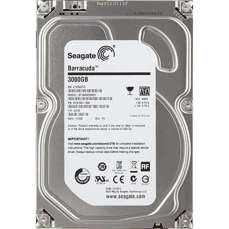 3000Gb Seagate (ST3000DM001) 64Mb 7200rpm SATA3 Desktop HDD 7200.14