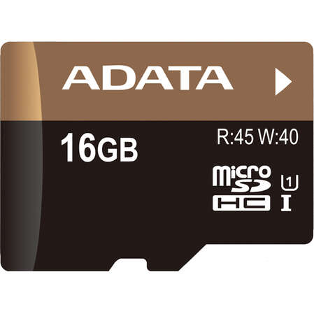 Память Micro SecureDigital 16Gb HC A-Data Premier Pro UHS-I Class 10 + SD адаптер  (AUSDH16GUI1-RA1)