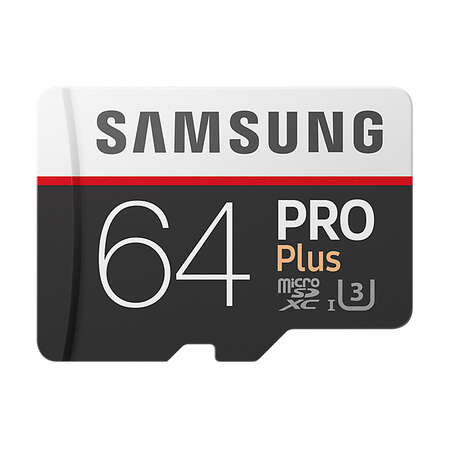 Micro SecureDigital 64Gb SDXC Samsung Pro Plus class10 (MB-MD64GARU) + адаптер SD