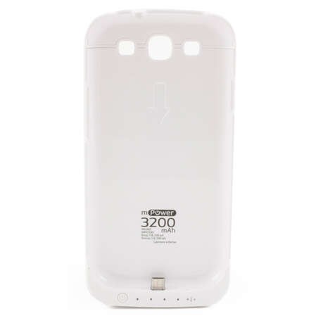 Чехол с аккумулятором для Samsung Galaxy S3 i9300/i9300I/i9300DS Gmini mPower Case MPCS30 3200mAh белый