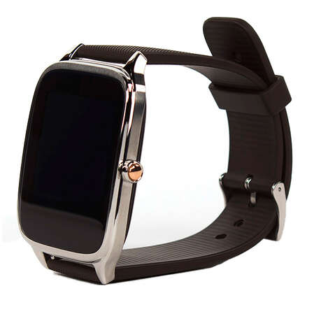 Умные часы Asus ZenWatch2 WI501Q силиконовый черный ремешок, серебристые