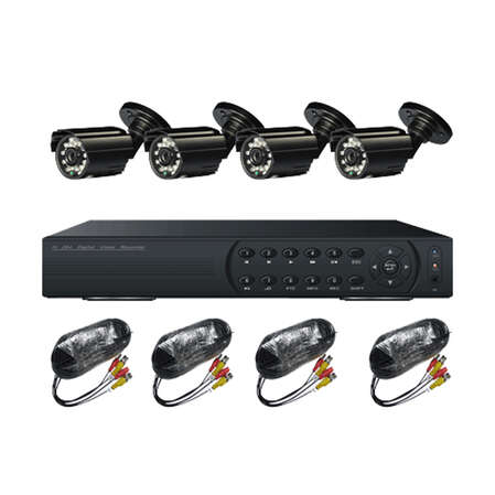 Комплект видеонаблюдения Video Control VC-8SD5A, 4 камеры VC-IR7007CW, 1 регистратор VC-8D5AUSB, кабели, БП