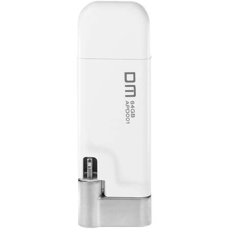 USB Flash накопитель 64GB DM AIPLAY для Apple iPhone\iPad\iPod Touch с разъемом Lightning MFI белый