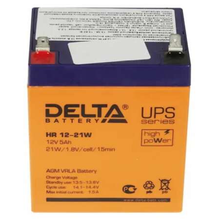 Батарея Delta HR 12-21W 12V 5Ah (Battery replacement APC rbc30, rbc43, rbc44, sybt2 90мм/101мм/70мм)