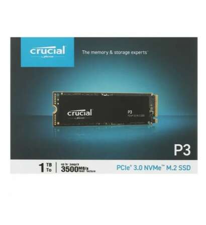 Внутренний SSD-накопитель 1000Gb Crucial P3 (CT1000P3SSD8) M.2 2280 PCIe NVMe 3.0 x4