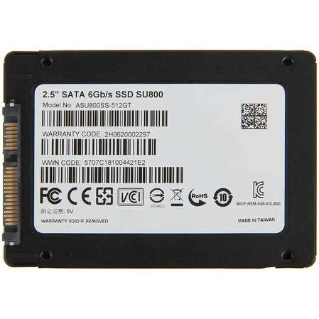 Внутренний SSD-накопитель 512Gb A-Data Ultimate SU800 ASU800SS-512GT-C SATA3 2.5"