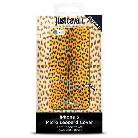 Чехол для iPhone 5 / iPhone 5S Just Cavalli Macro Leopard, оранжевый
