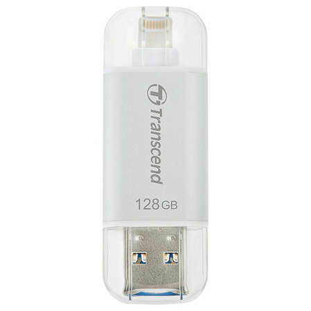 USB Flash накопитель 128GB Transcend JetDrive Go 300K для Apple iPhone\iPad\iPod Touch с разъемом Lightning MFI серебристый