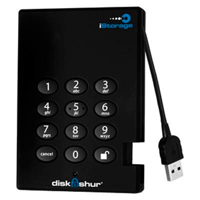 Защищенный USB3.0 2.5HDD 1000Gb DatAshur, шифрование данных, удаление данных, ввод пароля на корпусе (IS-DG3-256-1000)