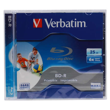 Оптический диск BD-R диск Verbatim 25Gb 6x Jewel Case Printable (1шт) (43713)