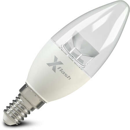 Светодиодная лампа LED лампа X-flash Candle E14 5.5W 220V белый свет, прозрачная колба