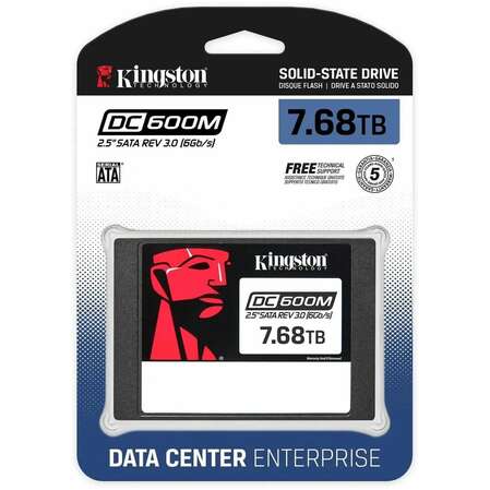Внутренний SSD-накопитель 7680Gb Kingston SEDC600M/7680G SATA3 2.5" DC600M