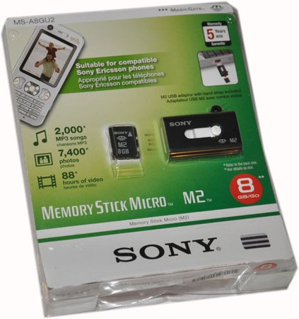 8Gb Memory Stick Micro M2 Sony + USB Adapter (MS-A8GU2//T)