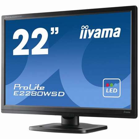 Монитор 22" Iiyama ProLite E2280WSD-B1 TN LED 1680x1050 5ms VGA DVI