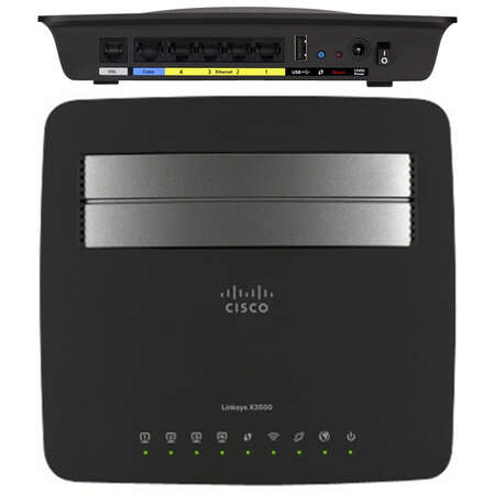 Беспроводной ADSL маршрутизатор Linksys X3500, 750 (300+450) Мбит/с, 2,4ГГц и 5ГГц, 4xGbLAN, 1xUSB2.0