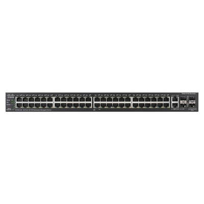Коммутатор Cisco SF500-48, управляемый 48xLAN , 2xGbLAN/SFP, 2x5GE SFP, стекируемый (SF500-48-K9)