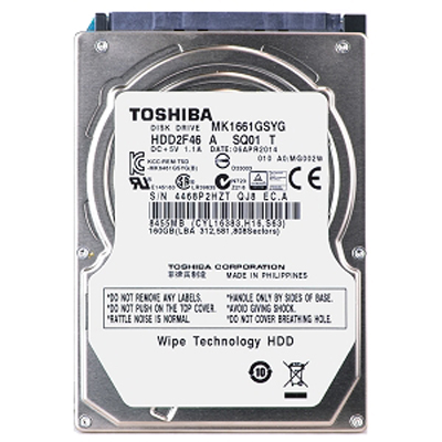 160Gb 2.5" Toshiba (MK1661GSYG) 16Mb 7200rpm SATA2
