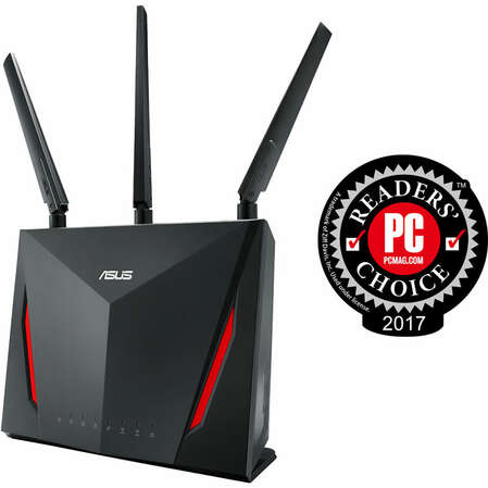 Беспроводной маршрутизатор ASUS RT-AC86U 802.11ac 2900Мбит/с 2,4 ГГц и 5ГГц 4xGbLAN USB3.0 поддержка IPTV 3G/4G модемов