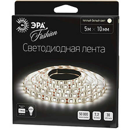 Светодиодная лента ЭРА LS5050 30LED IP20 WW 5м