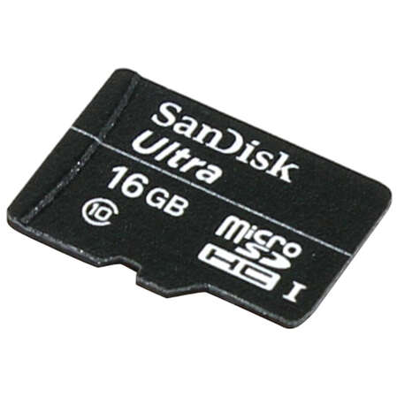 Micro SecureDigital 16Gb SanDisk Ultra microSDHC class 10 UHS-1 (SDSDQL-016G-R35A) + адаптер SD