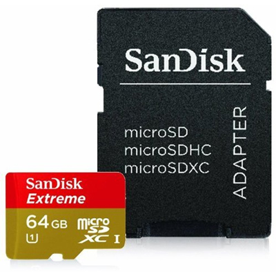 Micro SecureDigital 64Gb SanDisk Extreme microSDXC class 10 UHS-1 (SDSDQXL-064G-G46A)
