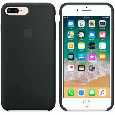 Чехол для Apple iPhone 8/7 Plus Silicone Case Black  