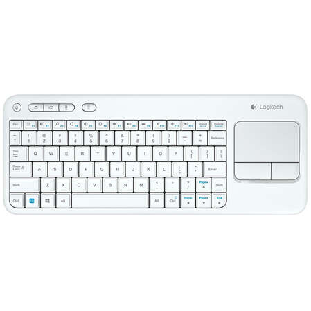 Клавиатура Logitech K400 Wireless Touch Keyboard White USB 920-005931