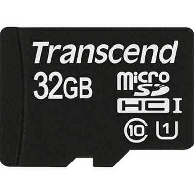 Micro SecureDigital 32Gb HC Transcend UHS-I class10 (TS32GUSDU1) + адаптер SD