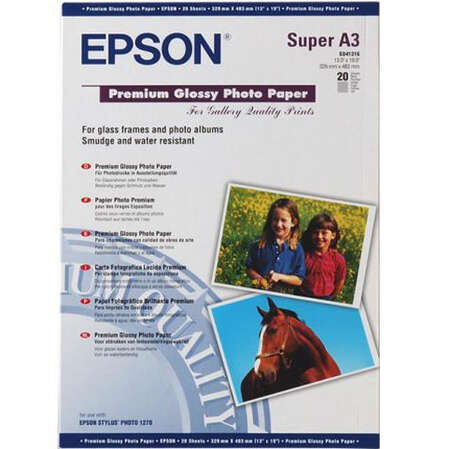 Фотобумага Epson A3+ Premium Glossy Photo Paper 20л 255г/м2 (C13S041316)