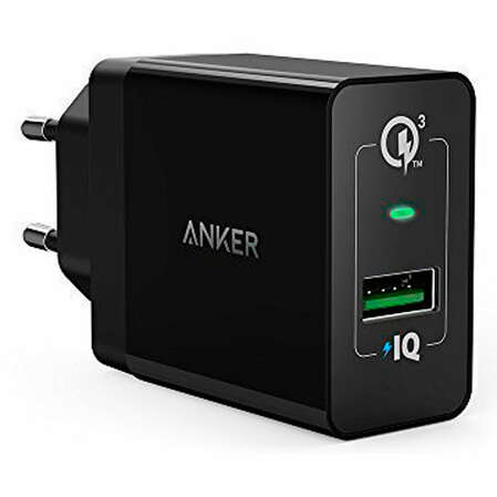 Сетевое зарядное устройство Anker PowerPort+ 1хUSB 18W черное