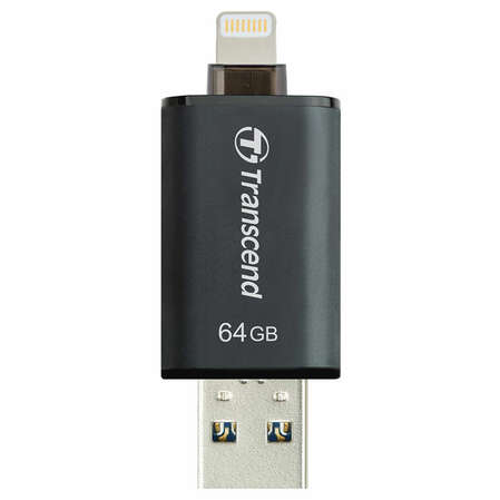 USB Flash накопитель 64GB Transcend JetDrive Go 300 для Apple iPhone\iPad\iPod Touch с разъемом Lightning MFI черный