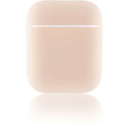 Чехол силиконовый Brosco для Apple AirPods светло-розовый