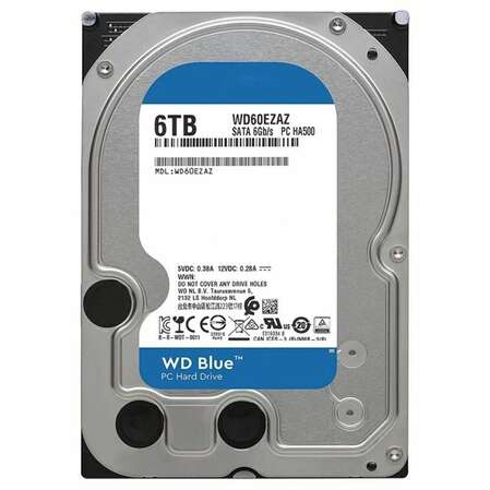 Внутренний жесткий диск 3,5" 6Tb Western Digital (WD60EZAZ) 256Mb 5400rpm SATA3 Blue Desktop