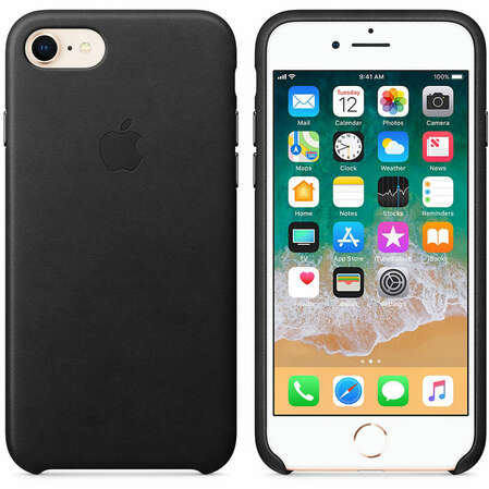 Чехол для Apple iPhone 8/7 Leather Case Black  