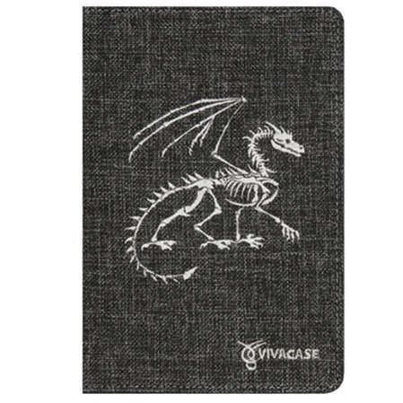 Чехол универсальный 8" VivaCase Dragon текстильный, черный