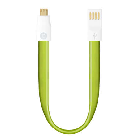 Кабель USB-MicroUSB 0.23m зеленый Deppa (72161) магнит