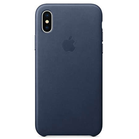 Чехол для Apple iPhone X Leather Case Midnight Blue  