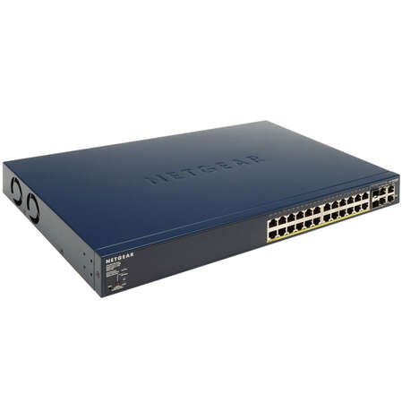 Коммутатор NETGEAR FS728TP управляемый 24 порта 10/100 Мбит/с, 2 порта 10/100/1000 Мбит/с, PoE до 192W