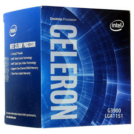 Процессор Intel Celeron G3900, 2.8ГГц, 2-ядерный, LGA1151, BOX