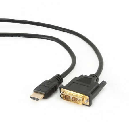 Кабель HDMI-DVI 0.5м single link черный, зол.конт, экран