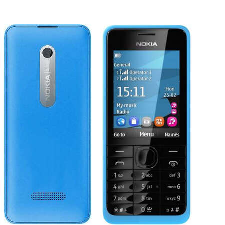 Мобильный телефон Nokia Asha 301 Dual Sim Cyan