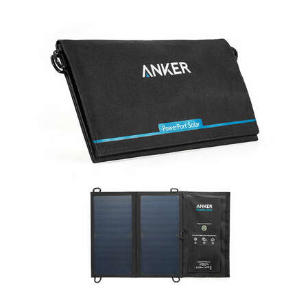 Зарядное устройство Солнечная зарядка Anker A2422011 PowerPort Solar 2xUSB (до 2.1A) черный