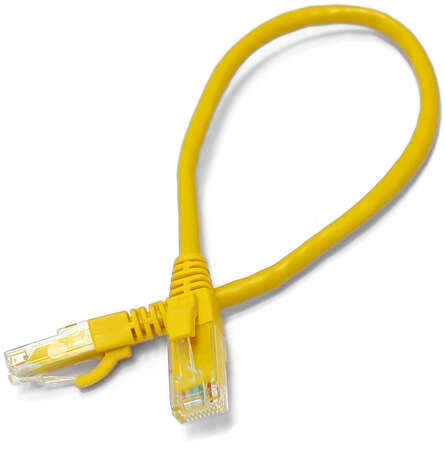 Патч-корд UTP 0.3м Hyperline желтый
