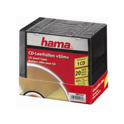 Футляр для 1 CD SlimBox (20шт) HAMA H-11432 black