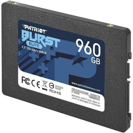 Внутренний SSD-накопитель 960Gb PATRIOT Burst Elite PBE960GS25SSDR SATA3 2.5"