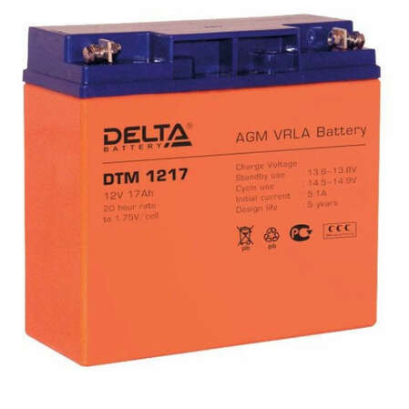 Батарея Delta DTM 1217, 12V  17Ah (Battary replacement APC rbc7, rbc55, rbc11 181мм/77мм/167мм)