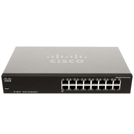 Коммутатор Cisco SF100-16-EU неуправляемый 16xLAN