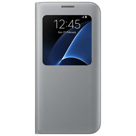 Чехол для Samsung G935F Galaxy S7 edge S View Cover, серебристый