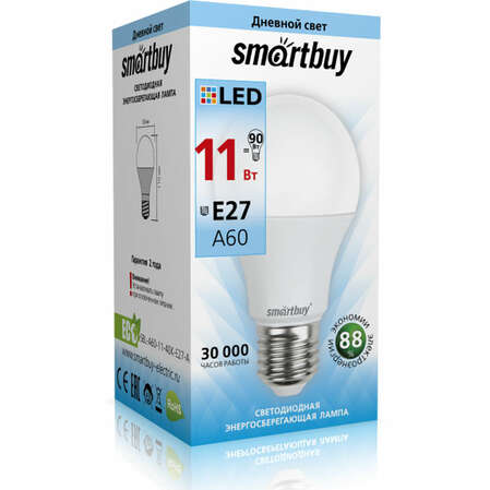 Светодиодная лампа Smartbuy A60-11W/4000/E27 SBL-A60-11-40K-E27-A